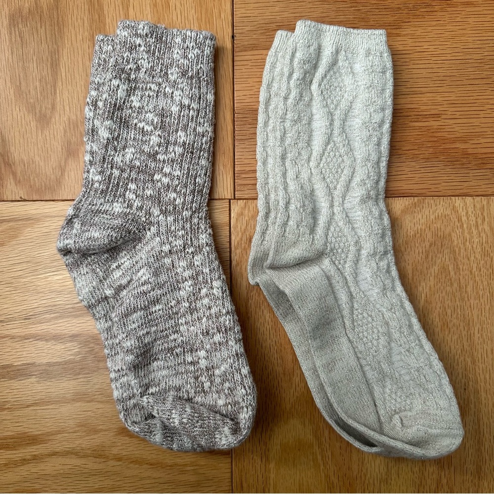 Metallic Marled Knit Crew Socks, bundle of 2